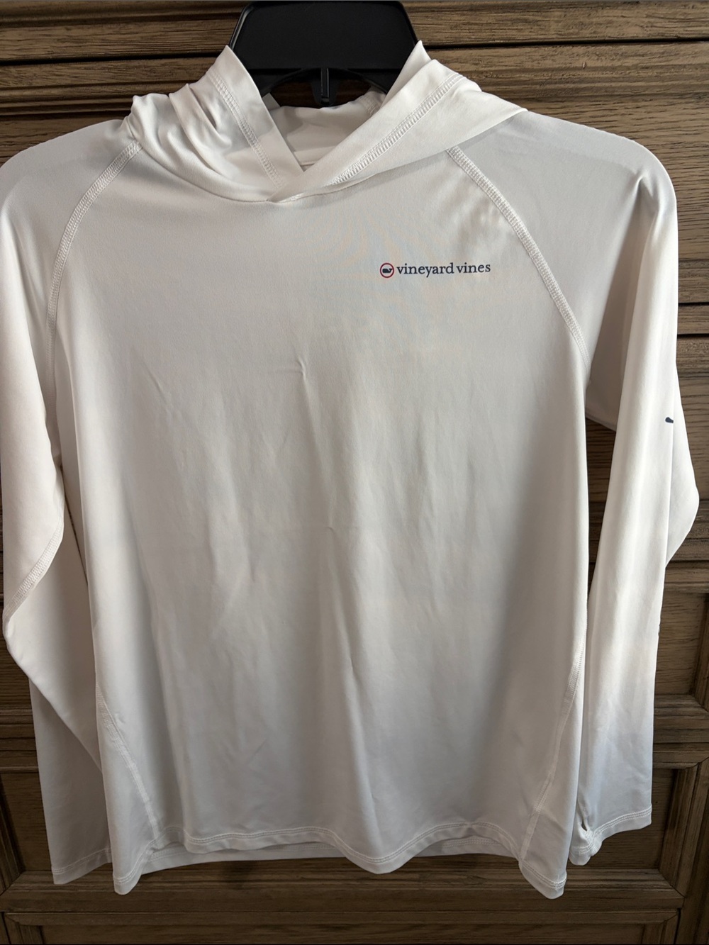 Vineyard Vines Youth Cream Hooded Long-Sleeve Swim Rash Guard
